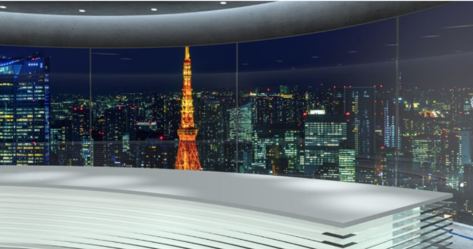 配信会場・背景・照明環境